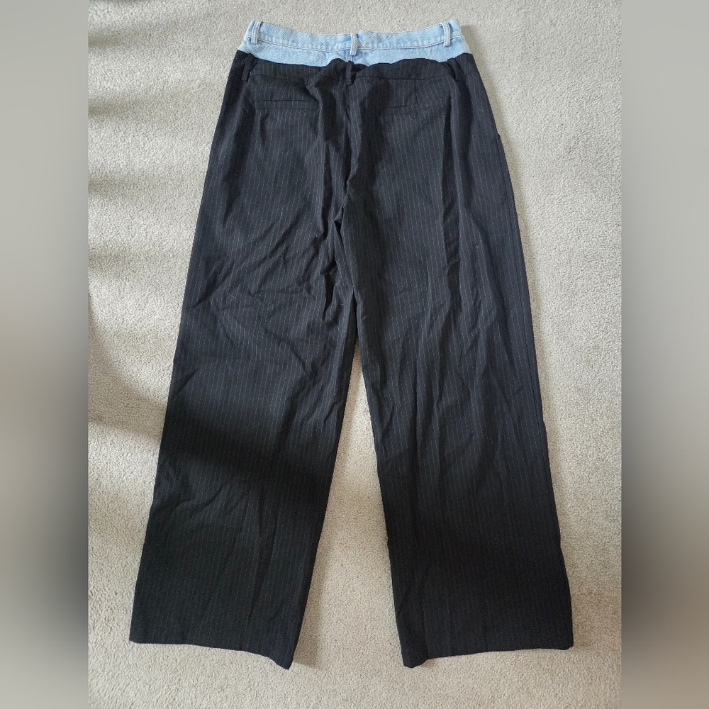 Mimosa Pinstripe Dress Pants With Denim Waist - Picture 5 of 6